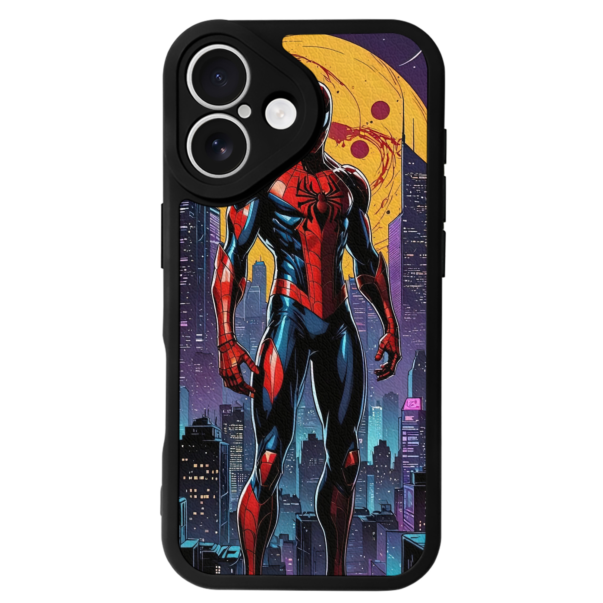 Spider Man スパイダーマン 【iPhone 16シリーズ対応】シリコンスマホケース（レザー調） 材質：シリコン